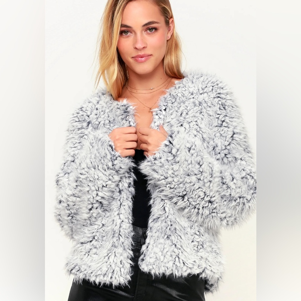 Grant Grey Faux Fur Jacket